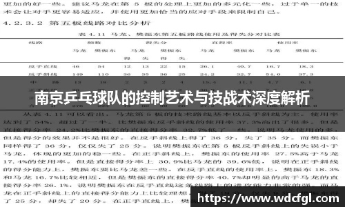 南京乒乓球队的控制艺术与技战术深度解析